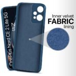 Soft Rubberised Back Cover | Inner Velvet Fabric Lining | Full Device & Camera Protection Back Case for 1+ OnePlus Nord CE 2 Lite 5G (Silicone | Matte Blue)