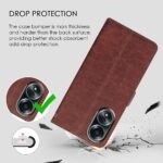 Flip Cover Back Case for Oppo A58 4G | Premium Leather Finish | Inbuilt Pockets & Stand | Flip Cover Back Case for Oppo A58 4G (Brown)