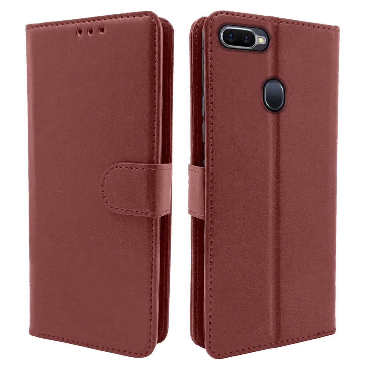 Oppo Realme 2/2 Pro/Realme U1 Flip Cover Magnetic Leather Wallet Case Shockproof Tpu for Realme 2/2 Pro/Realme U1 (Brown)