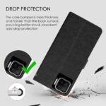 Flip Cover for Oppo F17 | Premium Leather Finish | Inbuilt Pockets & Stand | Flip Case for Oppo F17 (Black)