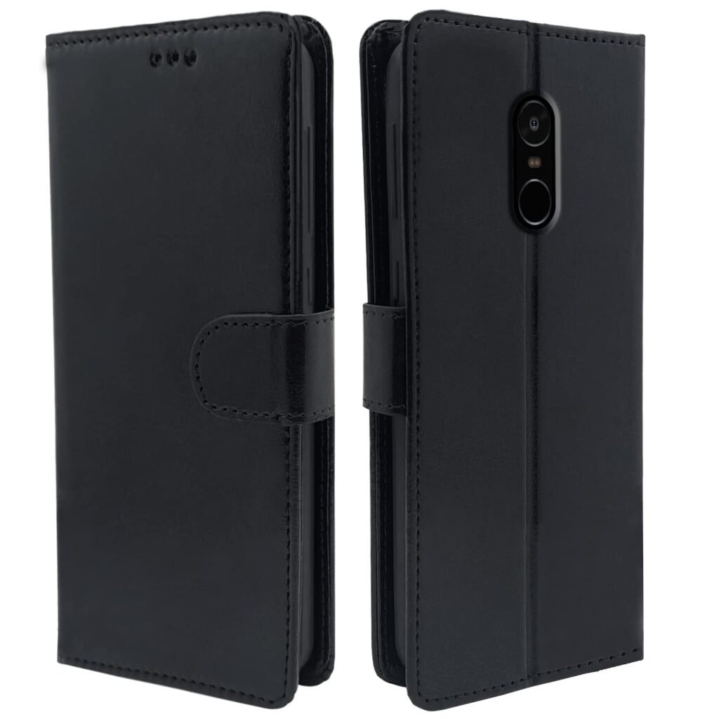 Mi Redmi Note 4 Flip Case | Vintage Leather Finish | Inside TPU with Card Pockets | Wallet Stand | Magnetic Closing | Flip Cover for Mi Redmi Note 4 (Black)