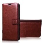 Flip Leather Mobile Cover (Soft & Flexible Back case) for Oppo A52 (Brown)