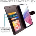 Samsung Galaxy A53 5G Flip Case Leather Finish | Inside TPU with Card Pockets | Wallet Stand and Shock Proof | Magnetic Closing | Complete Protection Flip Cover (Coffee)