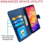 Flip Cover Leather Finish | Inside TPU with Card Pockets | Wallet Stand and Shock Proof | Complete Protection Flip Case for Redmi Note 7 Pro/Note 7 / Note 7s (Blue)