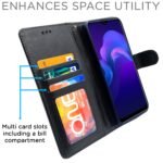 Vivo Y12 / Y15 / Y17 / U10 Flip Case | Vintage Leather Finish | Inside TPU with Card Pockets | Wallet Stand | Magnetic Closing | Flip Cover for Vivo Y12 / Y15 / Y17 / U10 (Black)