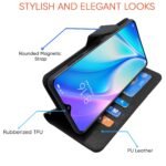 Mi Redmi 8A Dual Flip Case Leather Finish | Inside TPU with Card Pockets | Wallet Stand and Shock Proof | Magnetic Closing | Complete Protection Flip Cover for Mi Redmi 8A Dual (Black)