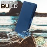 Redmi 5 Flip Cover Leather Finish | Inside TPU with Card Pockets | Wallet Stand and Shock Proof | Complete Protection Flip Case (Blue)