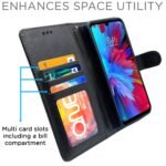 Flip Cover Leather Finish | Inside TPU with Card Pockets | Wallet Stand and Shock Proof | Complete Protection Flip Case for Redmi Note 7 Pro/Note 7 / Note 7s (Black)