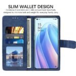 Flip Cover for Oppo Reno7 5G | Premium Leather Finish | Inbuilt Pockets & Stand | Flip Case for Oppo Reno7 5G (Blue)