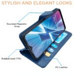 Leather Magnetic Vintage Flip Wallet Case Cover for Vivo Y12 / Y15 / Y17 / U10 (Blue)