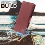 Oppo A55 Flip Case Leather Finish | Inside TPU with Card Pockets | Wallet Stand and Shock Proof | Magnetic Closing | Complete Protection Flip Cover (Brown)