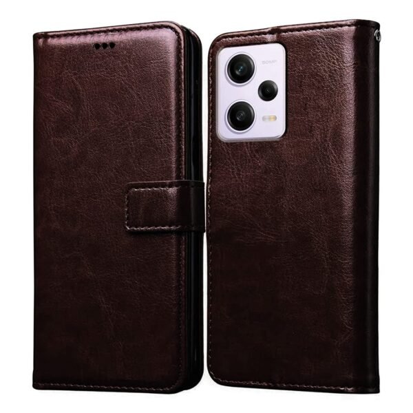 Flip Cover for Redmi Note 12 Pro Plus 5G | Premium Leather Finish | Inbuilt Pockets & Stand | Flip Case for Redmi Note 12 Pro Plus 5G (Coffee)