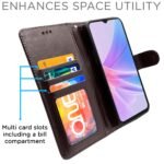 Oppo A78 5G Flip Cover Leather Finish | Inside TPU with Card Pockets | Wallet Stand and Shock Proof | Magnetic Closing | Complete Protection Flip Case (Coffee)