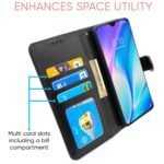 Mi Redmi 8A Dual Flip Case Leather Finish | Inside TPU with Card Pockets | Wallet Stand and Shock Proof | Magnetic Closing | Complete Protection Flip Cover for Mi Redmi 8A Dual (Black)