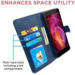 Redmi Note 4 Flip Cover Magnetic Leather Wallet Case Shockproof TPU for Redmi Note 4 (Blue)