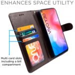 Vivo Y30 Flip Case Leather Finish | Inside TPU with Card Pockets | Wallet Stand and Shock Proof | Magnetic Closing | Complete Protection Flip Cover for Vivo Y30 (Coffee)