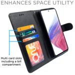 Samsung Galaxy A53 5G Flip Cover | PU Leather Finish | 360 Protection | Wallet & Stand | Strong Magnetic Flip Case for Samsung Galaxy A53 5G (Black)