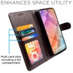 Vivo T3 5G / Vivo Y200e 5G Flip Cover Leather Finish | Inside TPU with Card Pockets | Wallet Stand and Shock Proof | Complete Protection Flip Case (Coffee)