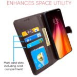 Mi Redmi Note 8 Flip Case Leather Finish | Inside TPU with Card Pockets | Wallet Stand and Shock Proof | Magnetic Closing | Complete Protection Flip Cover for Mi Redmi Note 8 (Coffee)