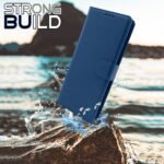 Samsung Galaxy A70 / A70s Flip Case Leather Finish | Inside TPU with Card Pockets | Wallet Stand and Shock Proof | Magnetic Closing | Complete Protection Flip Cover (Blue)