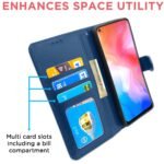 Vivo Y30 Flip Case Leather Finish | Inside TPU with Card Pockets | Wallet Stand and Shock Proof | Magnetic Closing | Complete Protection Flip Cover for Vivo Y30 (Blue)