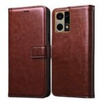 Flip Cover for Oppo F21 Pro 4G | Premium Leather Finish | Inbuilt Pockets & Stand | Flip Case for Oppo F21 Pro 4G (Brown)