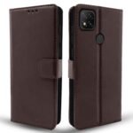 Redmi 9 Flip Cover Magnetic Leather Wallet Case Shockproof TPU for Redmi 9 (Brown)