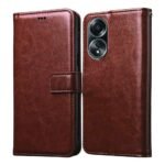 Flip Cover Back Case for Oppo A58 4G | Premium Leather Finish | Inbuilt Pockets & Stand | Flip Cover Back Case for Oppo A58 4G (Brown)