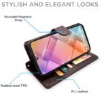 Vivo T3 5G / Vivo Y200e 5G Flip Cover Leather Finish | Inside TPU with Card Pockets | Wallet Stand and Shock Proof | Complete Protection Flip Case (Coffee)