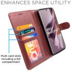 Oppo Reno 10 Pro 5G Flip Cover Leather Finish | Inside TPU with Card Pockets | Wallet Stand and Shock Proof | Complete Protection Flip Case (Brown)