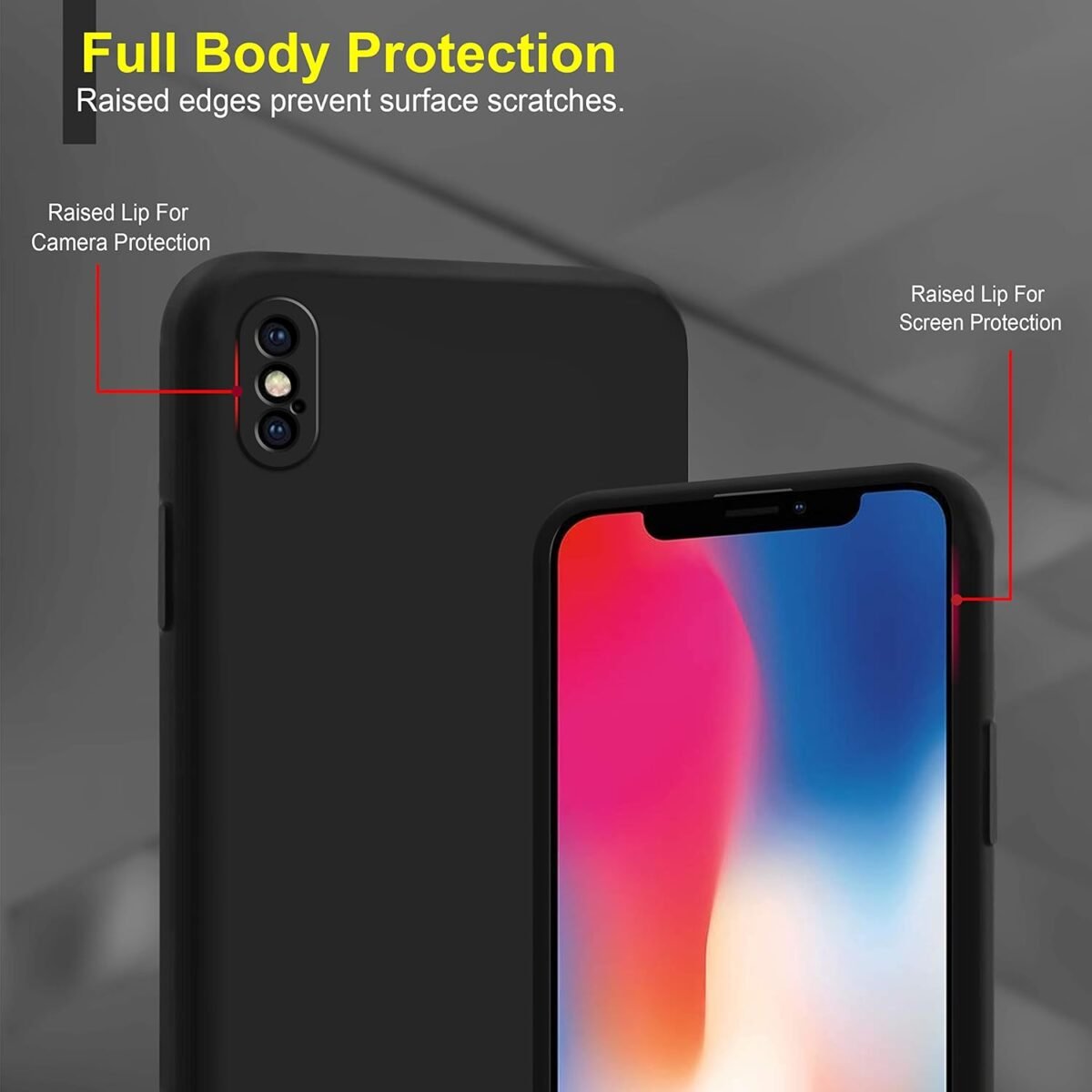 Mobile Cover for iPhone Xs (Silicone_Black)