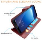 Vivo Y71 Flip Case Leather Finish | Inside TPU with Card Pockets | Wallet Stand and Shock Proof | Magnetic Closing | Complete Protection Flip Cover for Vivo Y71 (Brown)