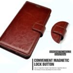 Flip Leather Mobile Cover (Soft & Flexible Back case) for Oppo A52 (Brown)