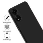 Silicone Soft Back Cover Case with Micro-Fibre Cloth On Inner Side for Oppo A78 5G (Black)