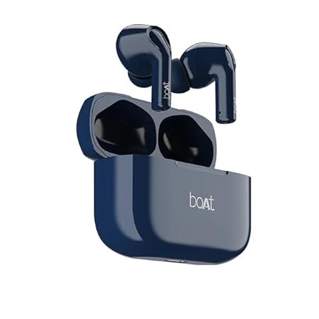 boAt Airdopes 163 Wireless Earbuds with Massive Playback of upto 17 Hour, IPX5 Water & Sweat Resistance, IWP Technology, Type C Interface (Blue)