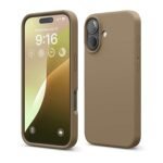 iPhone 16 Case, Premium Liquid Silicone Case, Full Body Protective Cover, Shockproof (Brown)