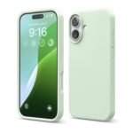 iPhone 16 Case, Premium Liquid Silicone Case, Full Body Protective Cover, Shockproof (Soft Mint)