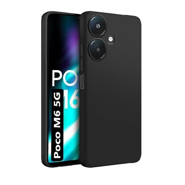 Poco M6 5G | Matte Soft Silicon Flexible | Camera Bump Protection | Shock Proof Rubberised (Back)