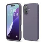 iPhone 16 Case, Premium Liquid Silicone Case, Full Body Protective Cover, Shockproof (Deep Lavender)