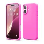 iPhone 16 Case, Premium Liquid Silicone Case, Full Body Protective Cover, Shockproof (Ice Red)