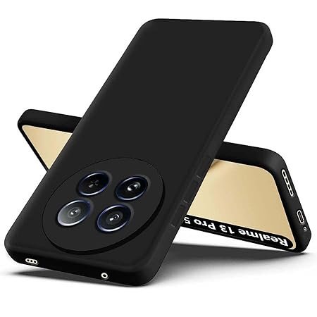 Realme 13 Pro 5G | Camera Bump Protection | Matte Soft Silicon Flexible All Side Shock Proof Rubberised Case Cover (Black)