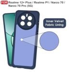 Realme 12+ Plus/Realme P1 / Narzo 70/70 Pro (5G) Back Cover | Camera Bump Protection | Silicone Cover (Blue)