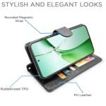 OnePlus Nord CE 4 5G Flip Cover Leather Finish | Inside TPU with Card Pockets | Wallet Stand and Shock Proof (Black)