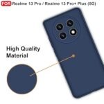 Silicone Cases for Realme 13 Pro / 13 Pro Plus 5G Slim Liquid Silicone Full Covered Soft Gel Rubber Phone Case Protective (Blue)