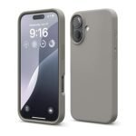 iPhone 16 Case, Premium Liquid Silicone Case, Full Body Protective Cover, Shockproof (Medium Grey)