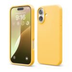 iPhone 16 Case, Premium Liquid Silicone Case, Full Body Protective Cover, Shockproof (Sunshine)