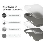 iPhone 16 Case, Premium Liquid Silicone Case, Full Body Protective Cover, Shockproof (Medium Grey)