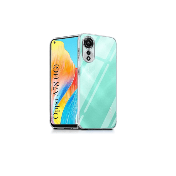 Oppo A78 4G Silicone Clear Shockproof Case with Camera Protection | Soft and Flexible (Transparent)