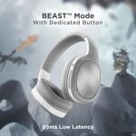 boAt Rockerz 460 Wireless Over Ear Headphones w/Up to 30hrs Playtime, 40mm Drivers, Beast™ Mode, ENx™, Dual Pairing, BT v5.2, Instant Voice Assistant (White)