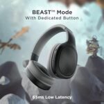 boAt Rockerz 460 Wireless Over Ear Headphones w/Up to 30hrs Playtime, 40mm Drivers, Beast™ Mode, ENx™, Dual Pairing, BT v5.2, Instant Voice Assistant, Adaptive Fit (Black)